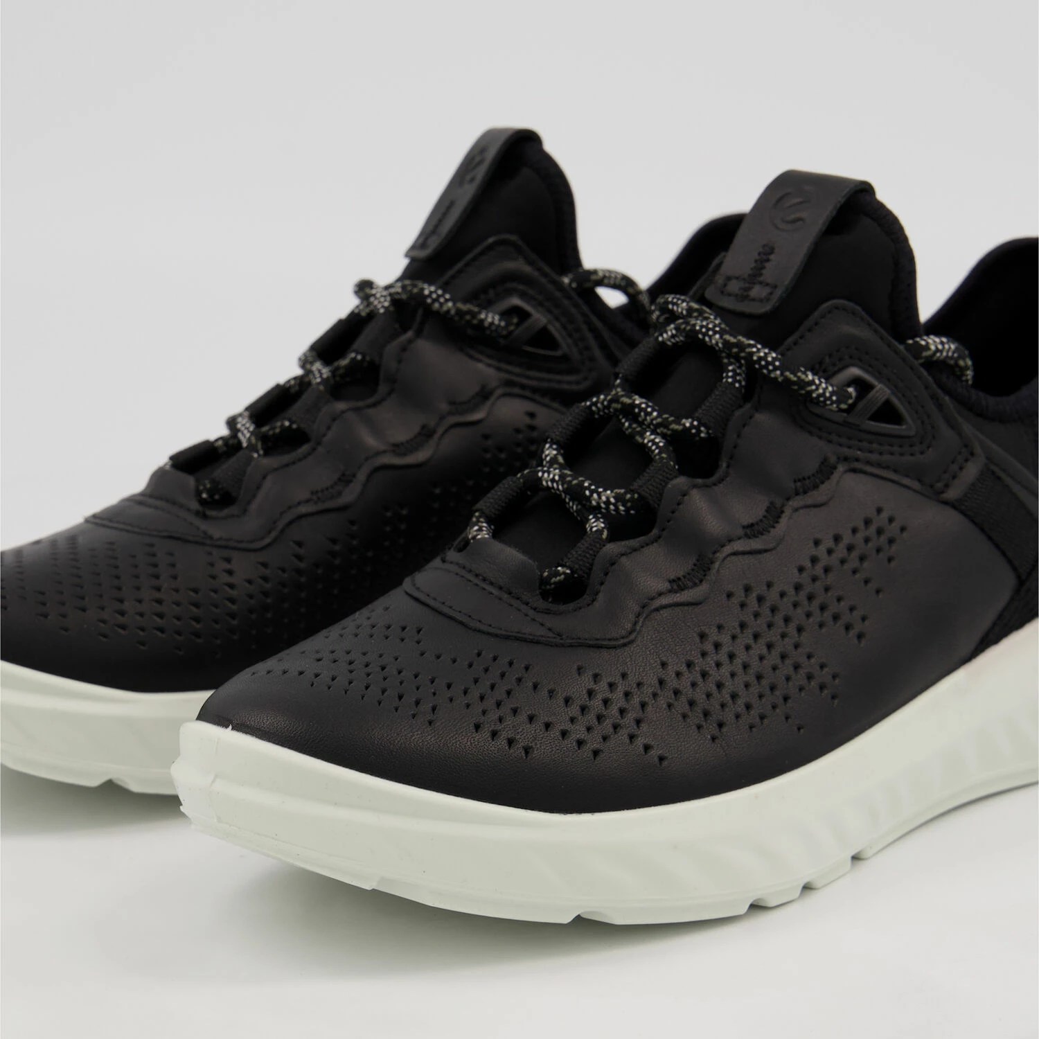 Ecco Black Lace Up Walking Trainers - Image 3