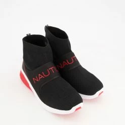 Nautica Black Knit Boot Trainers