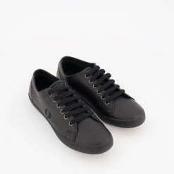 Fred Perry Black Logo Lace Up Trainers