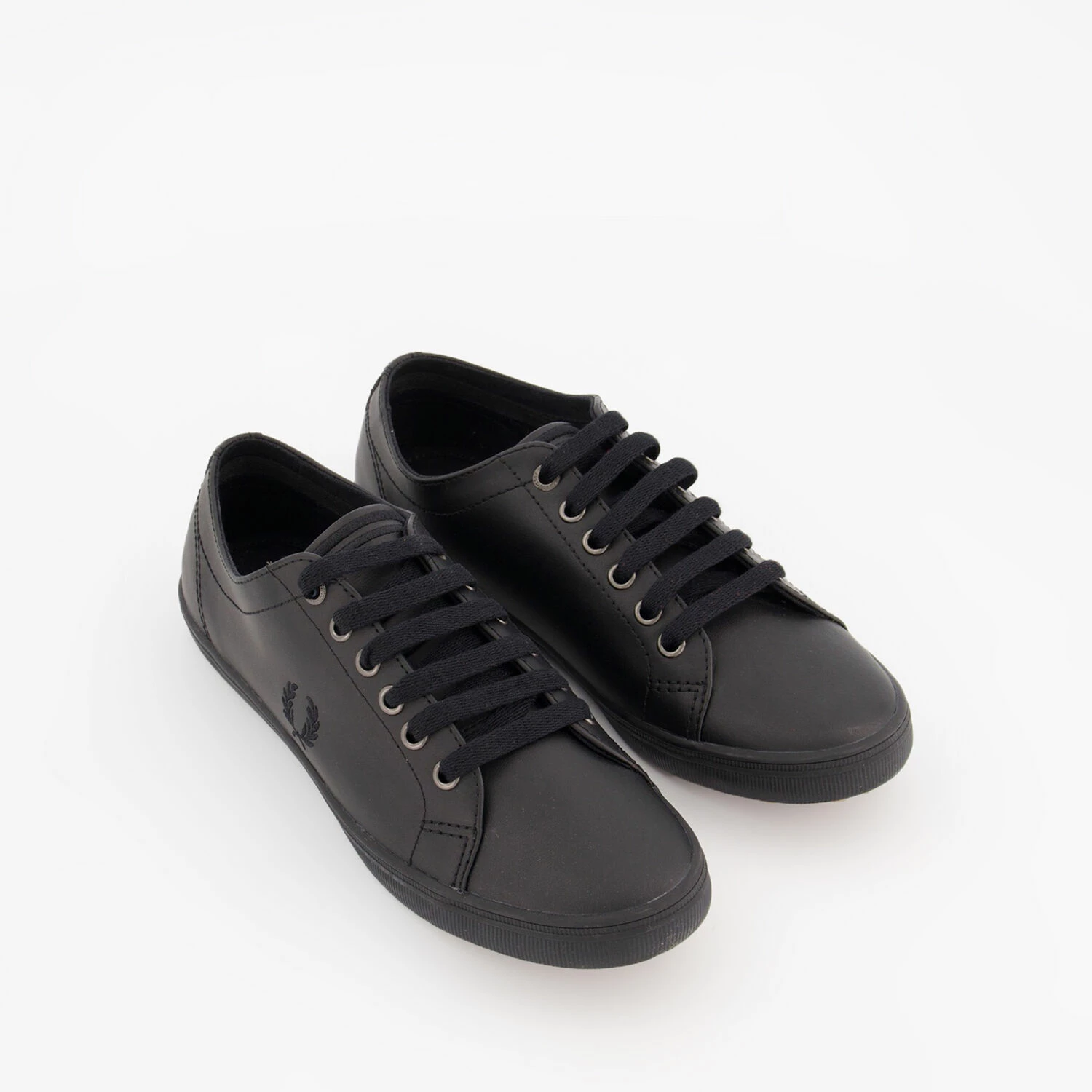 Fred Perry Black Logo Lace Up Trainers