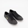 Fred Perry Black Embroidered Logo Trainers