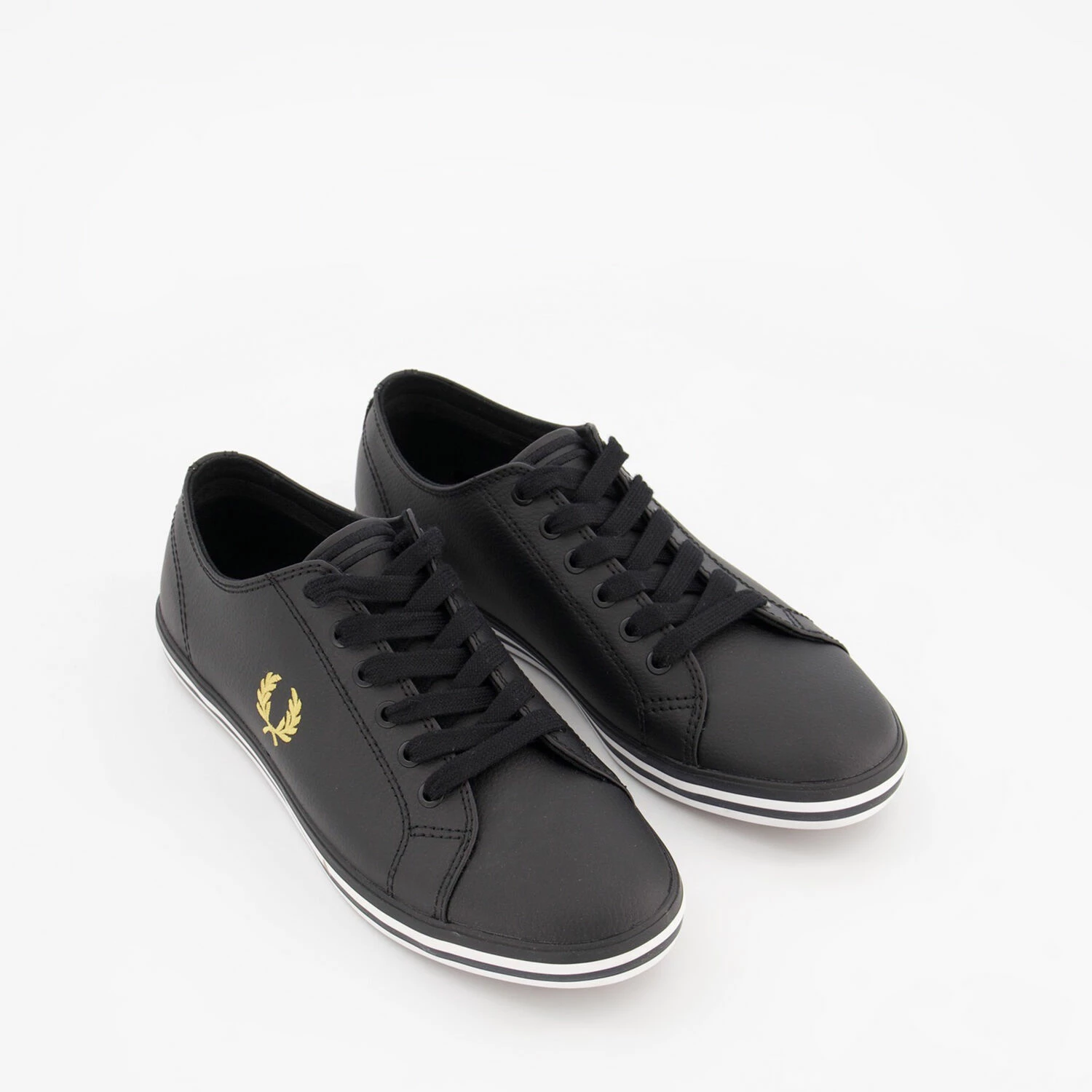 Fred Perry Black Embroidered Logo Trainers