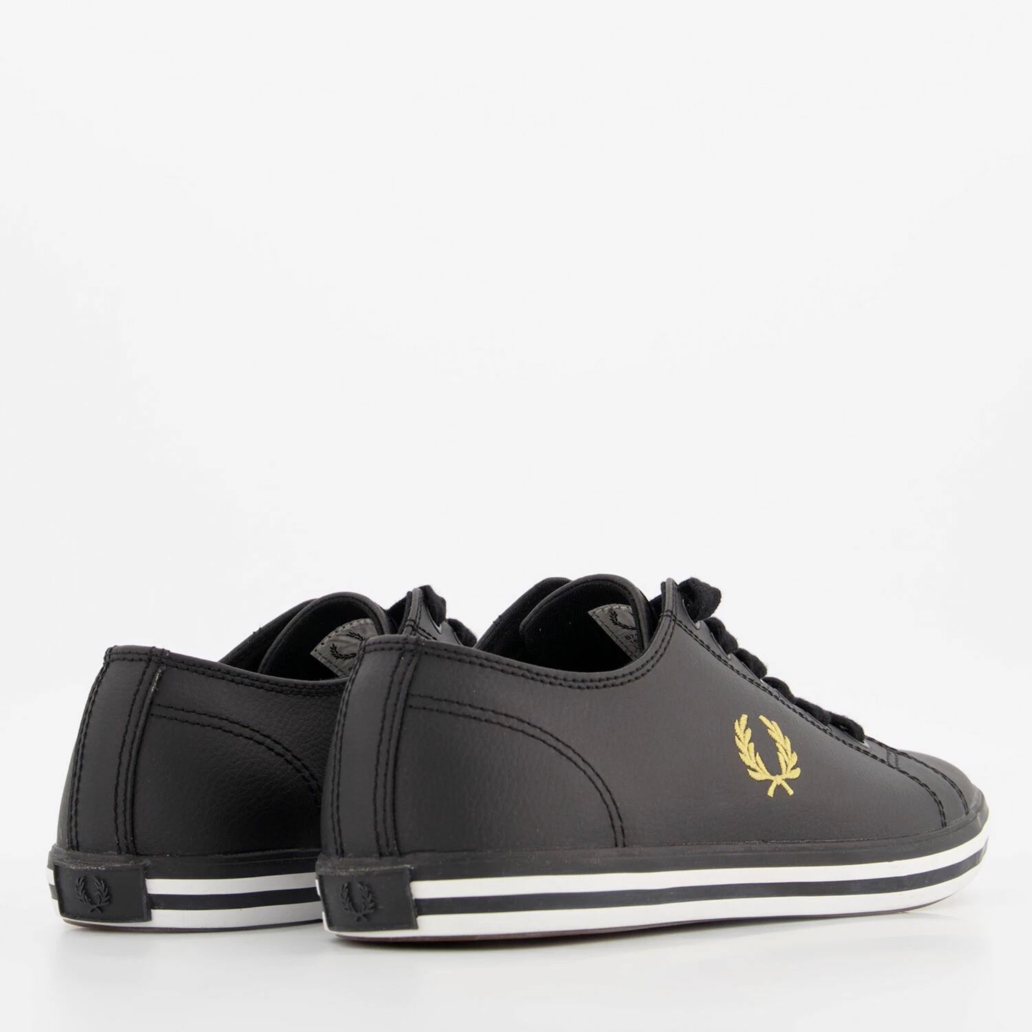 Fred Perry Black Embroidered Logo Trainers - Image 2