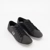 Fred Perry Black Embroidered Logo Trainers