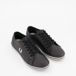 Fred Perry Black Embroidered Logo Trainers