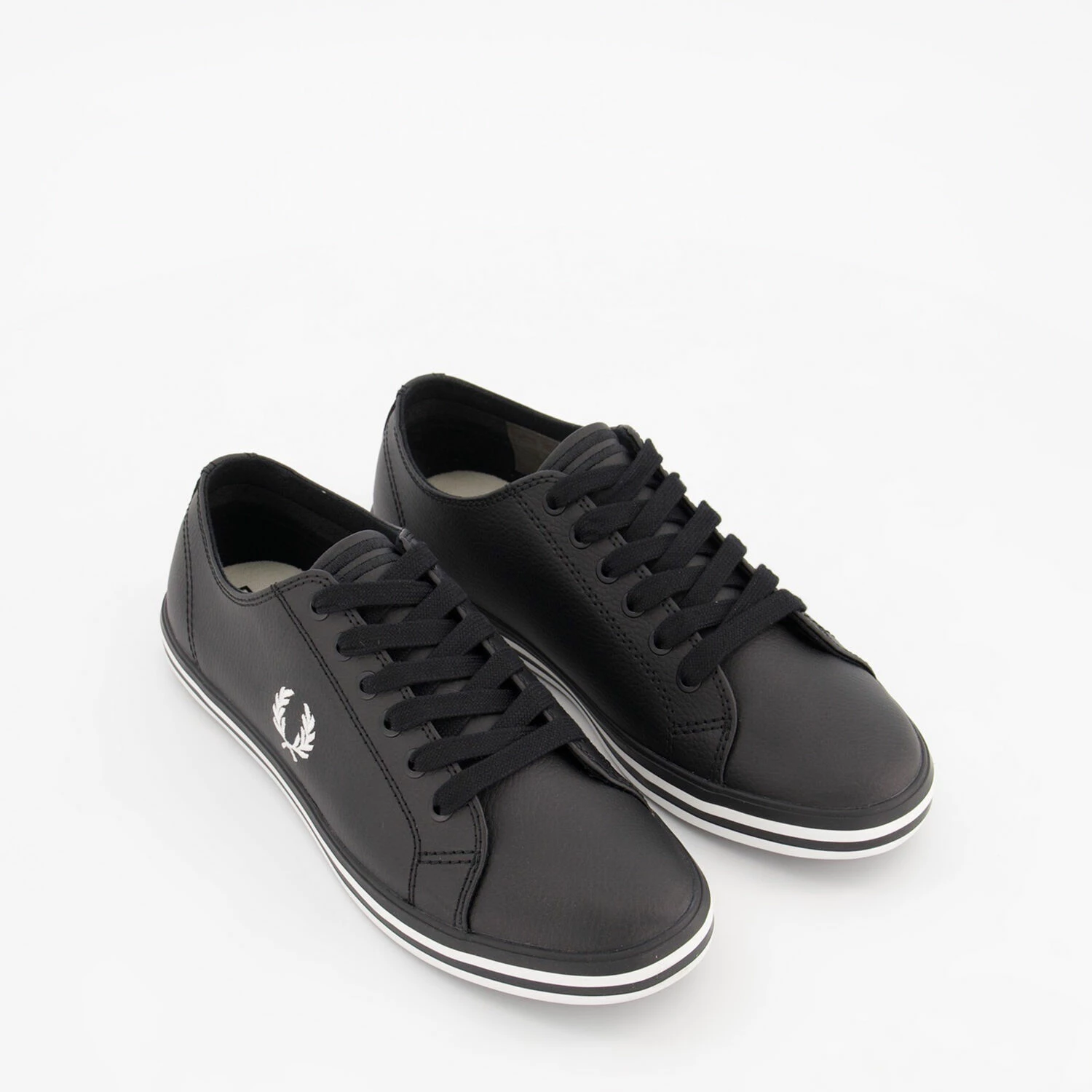 Fred Perry Black Embroidered Logo Trainers