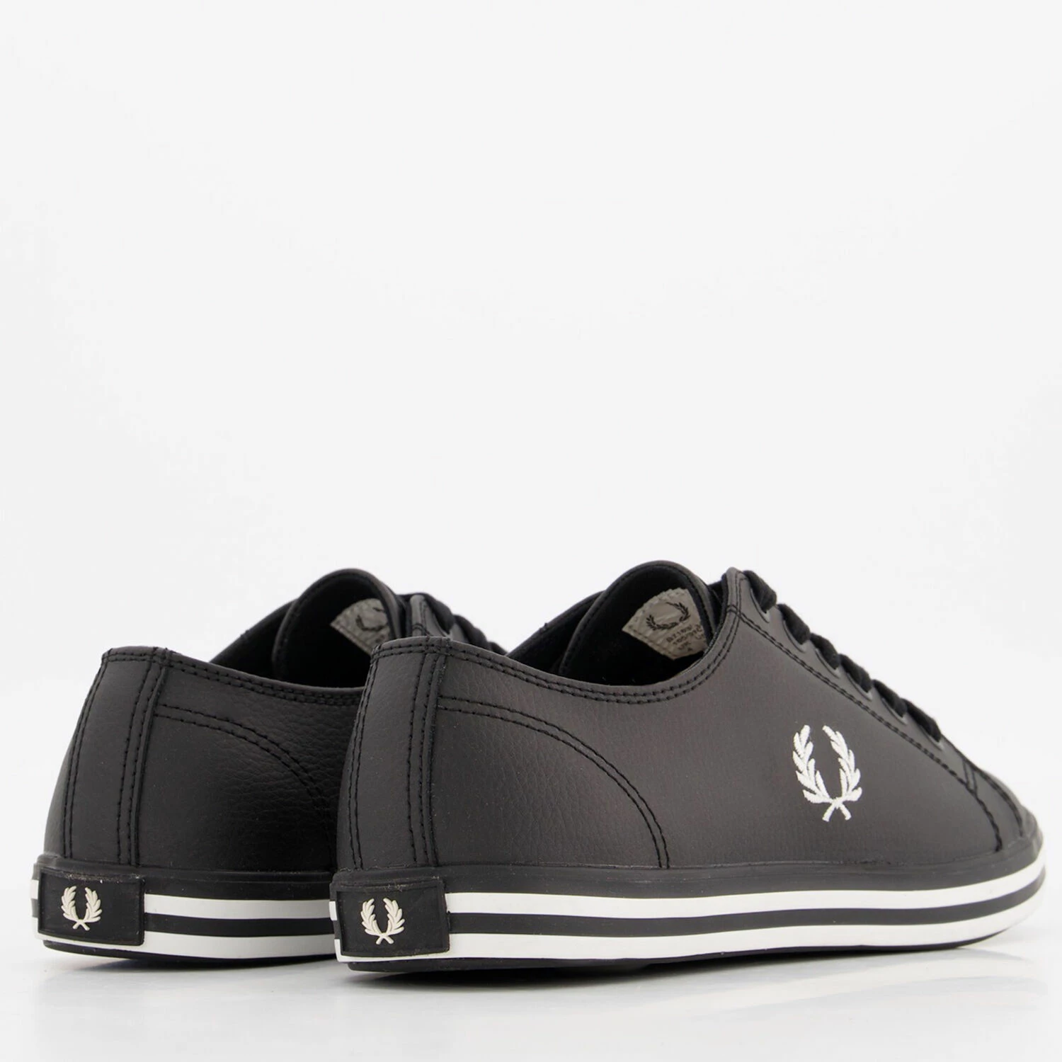 Fred Perry Black Embroidered Logo Trainers - Image 2