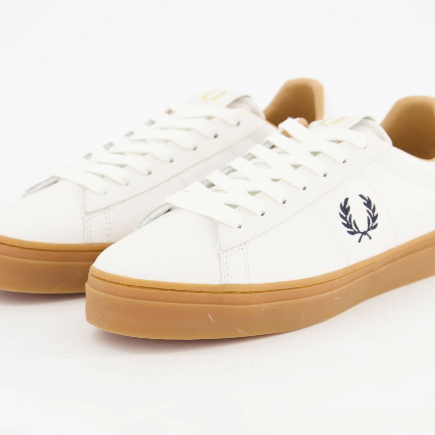 Fred Perry White Leather Logo Trainers - Image 3