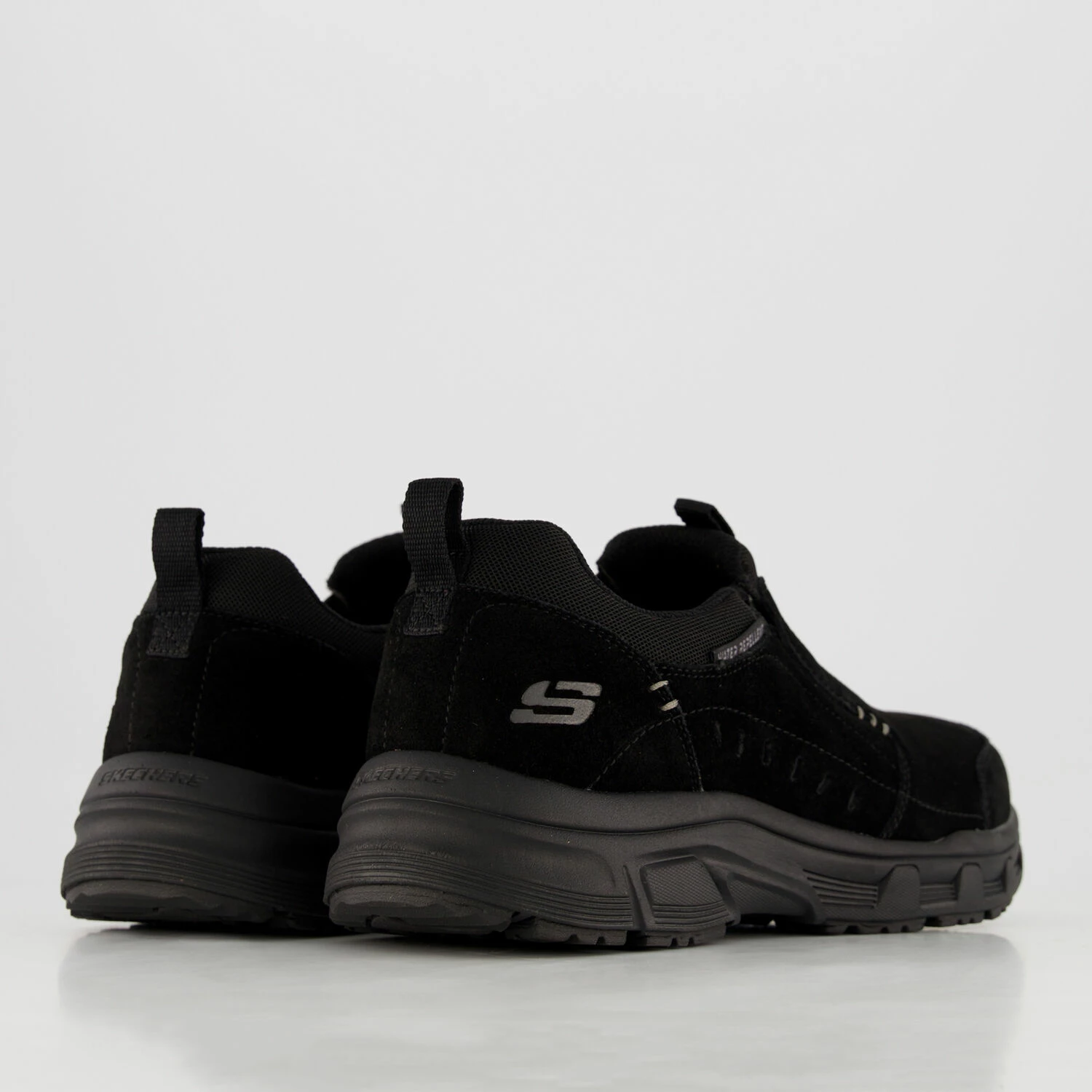 Skechers Black Leather Rydock Trainers - Image 2