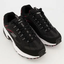 Skechers Black & Red Stamina Cutback Memory Foam Trainers