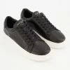 Calvin Klein Black & White Leather Logo Trainers