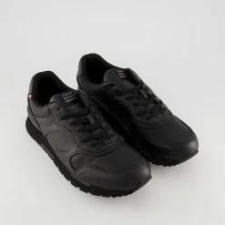 Tommy Hilfiger Black Leather Retro Trainers