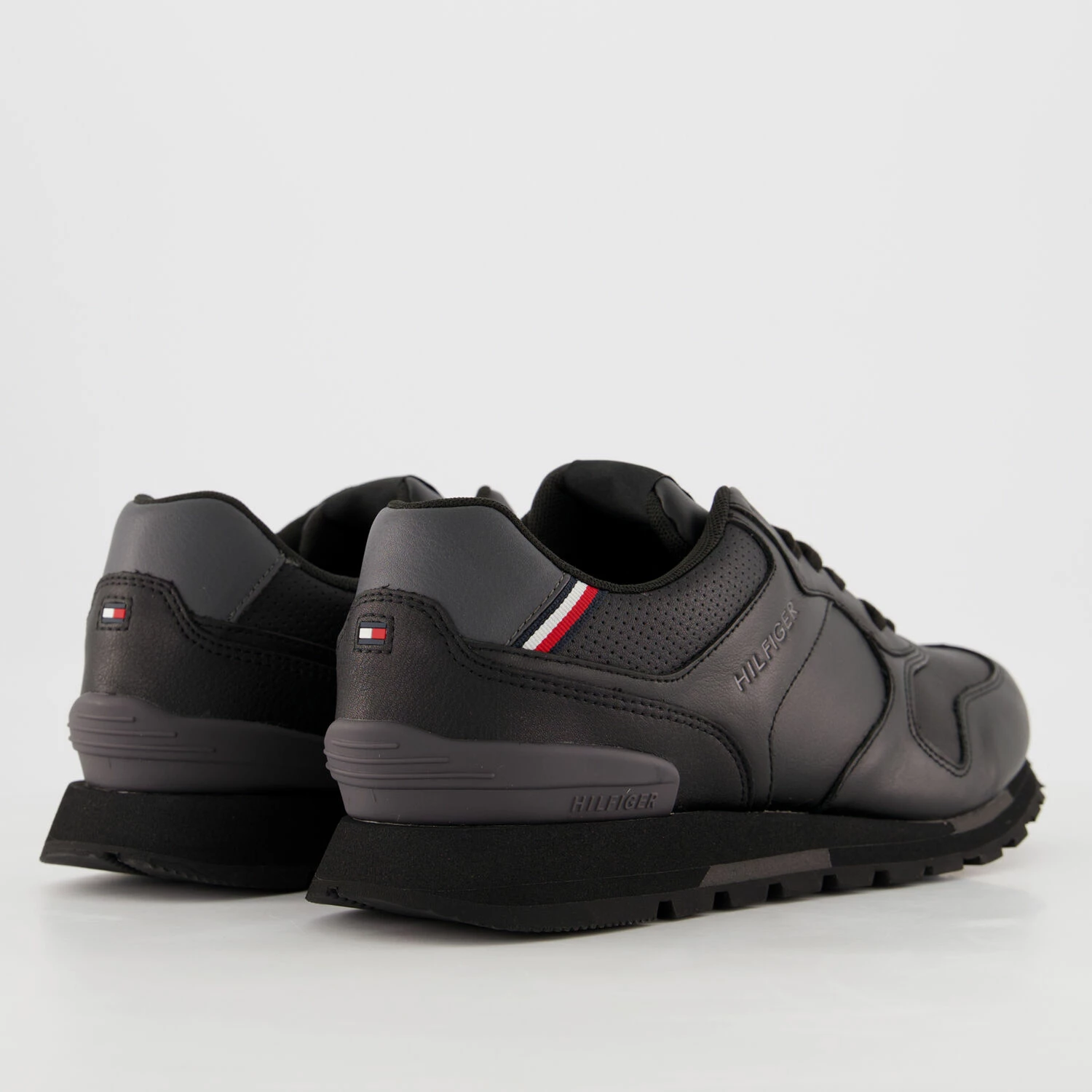 Tommy Hilfiger Black Leather Classic Trainers - Image 2