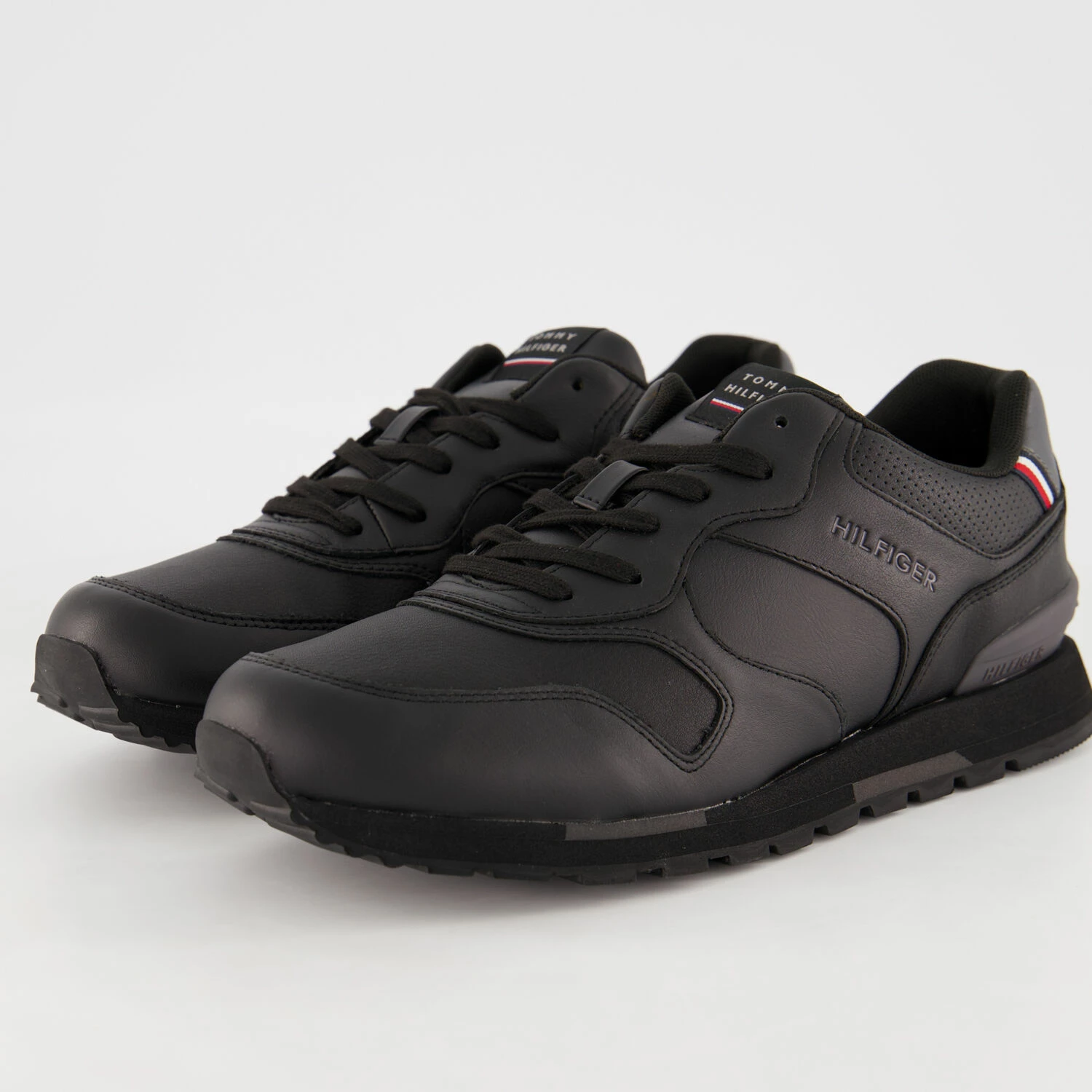 Tommy Hilfiger Black Leather Classic Trainers - Image 3