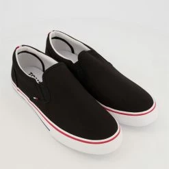 Tommy Hilfiger Black Signature Slip On Trainers