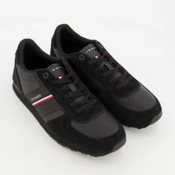 Tommy Hilfiger Black Iconic Runner Trainers