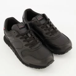 Tommy Hilfiger Black Leather Runner Trainers