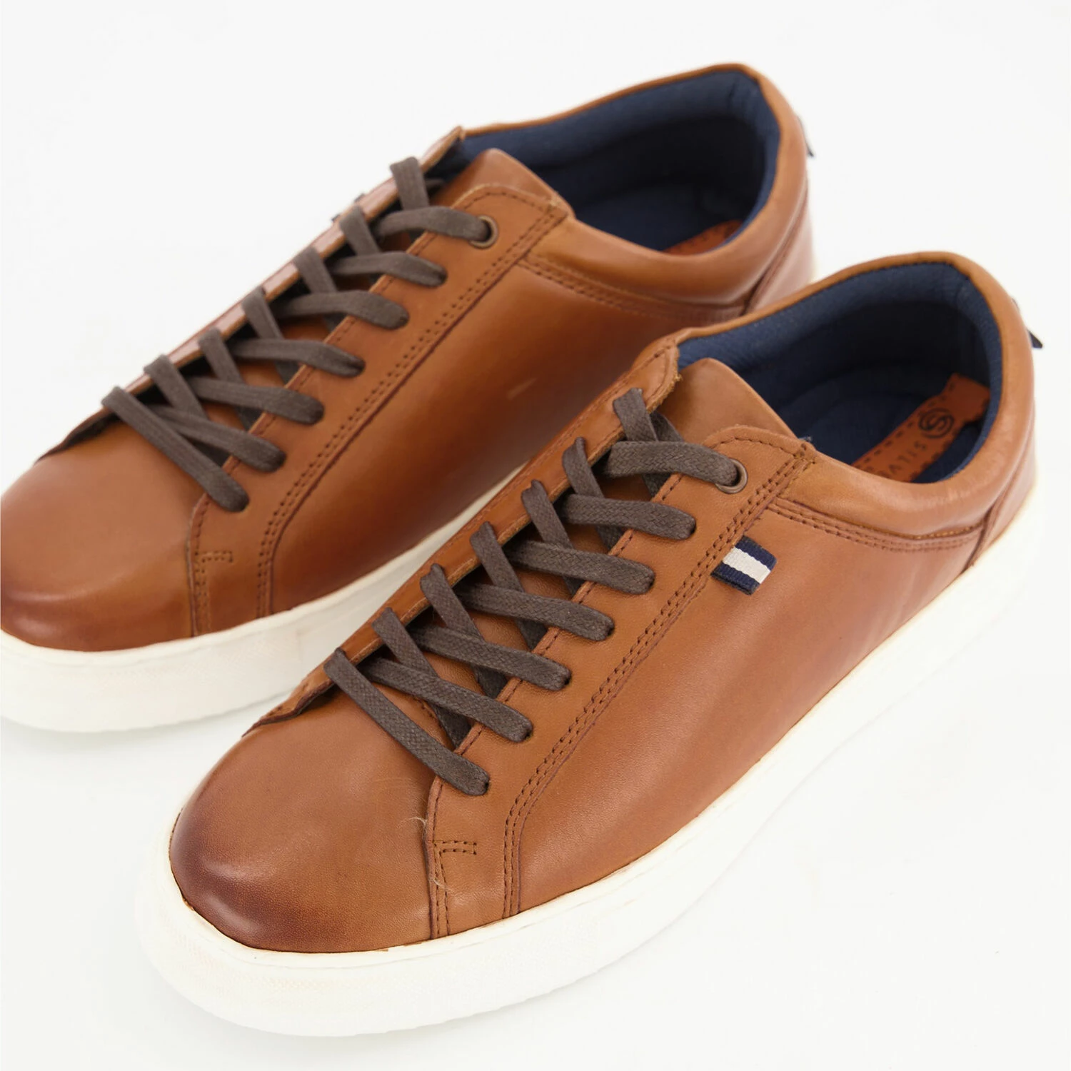 Silver Street London Tan Leather Holden Trainers - Image 3
