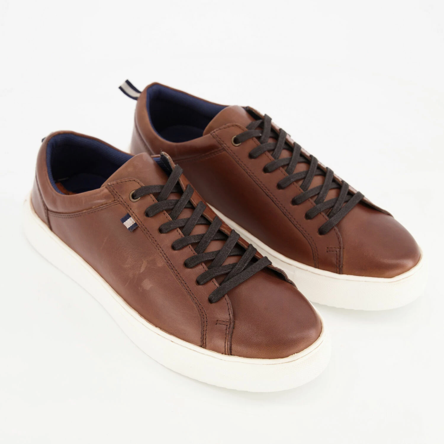 Silver Street London Brown Leather Holden Trainers