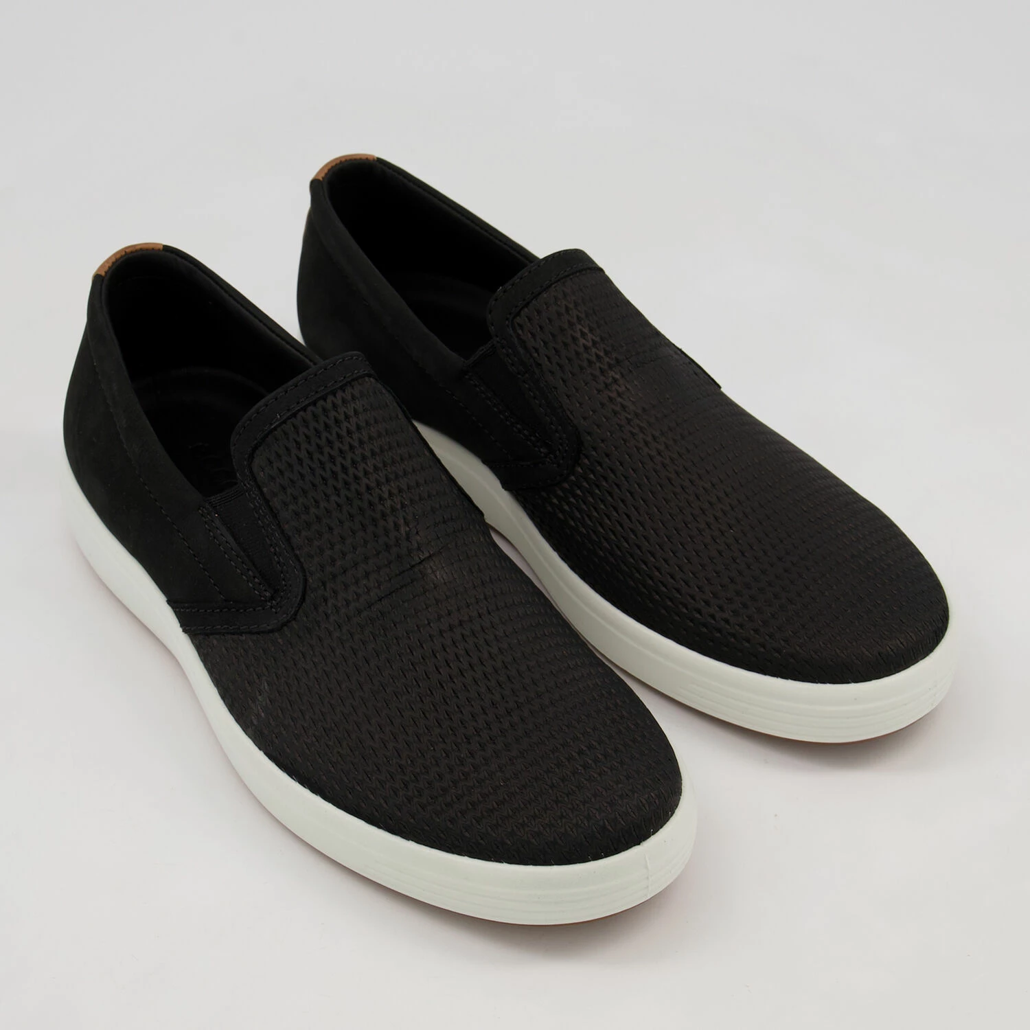Ecco Black Leather Slip On Trainers
