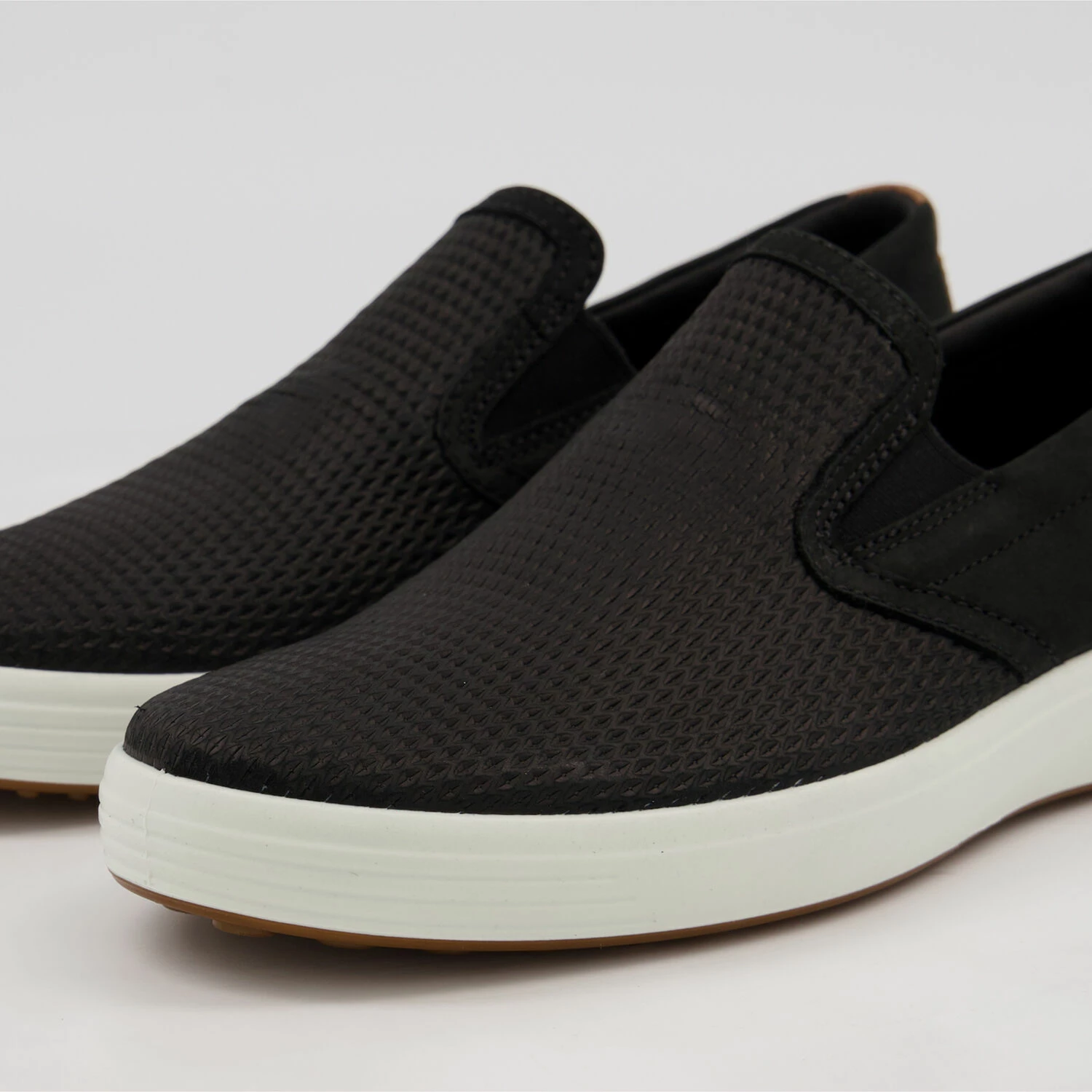 Ecco Black Leather Slip On Trainers - Image 3