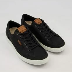 Ecco Black Leather Low Cut Trainers