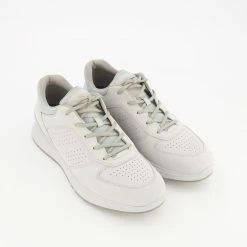 Ecco Grey Leather Lace Up Trainers