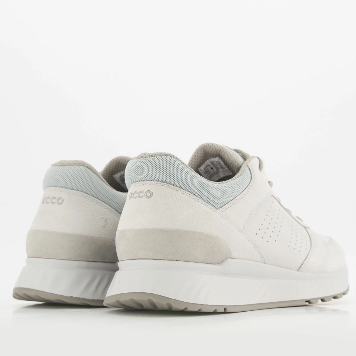 Ecco Grey Leather Lace Up Trainers - Image 2