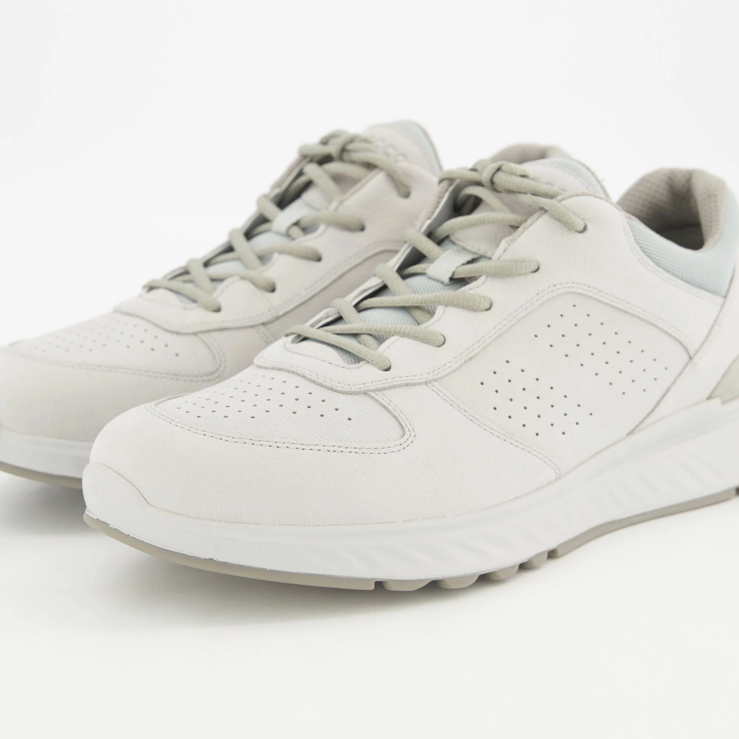 Ecco Grey Leather Lace Up Trainers - Image 3