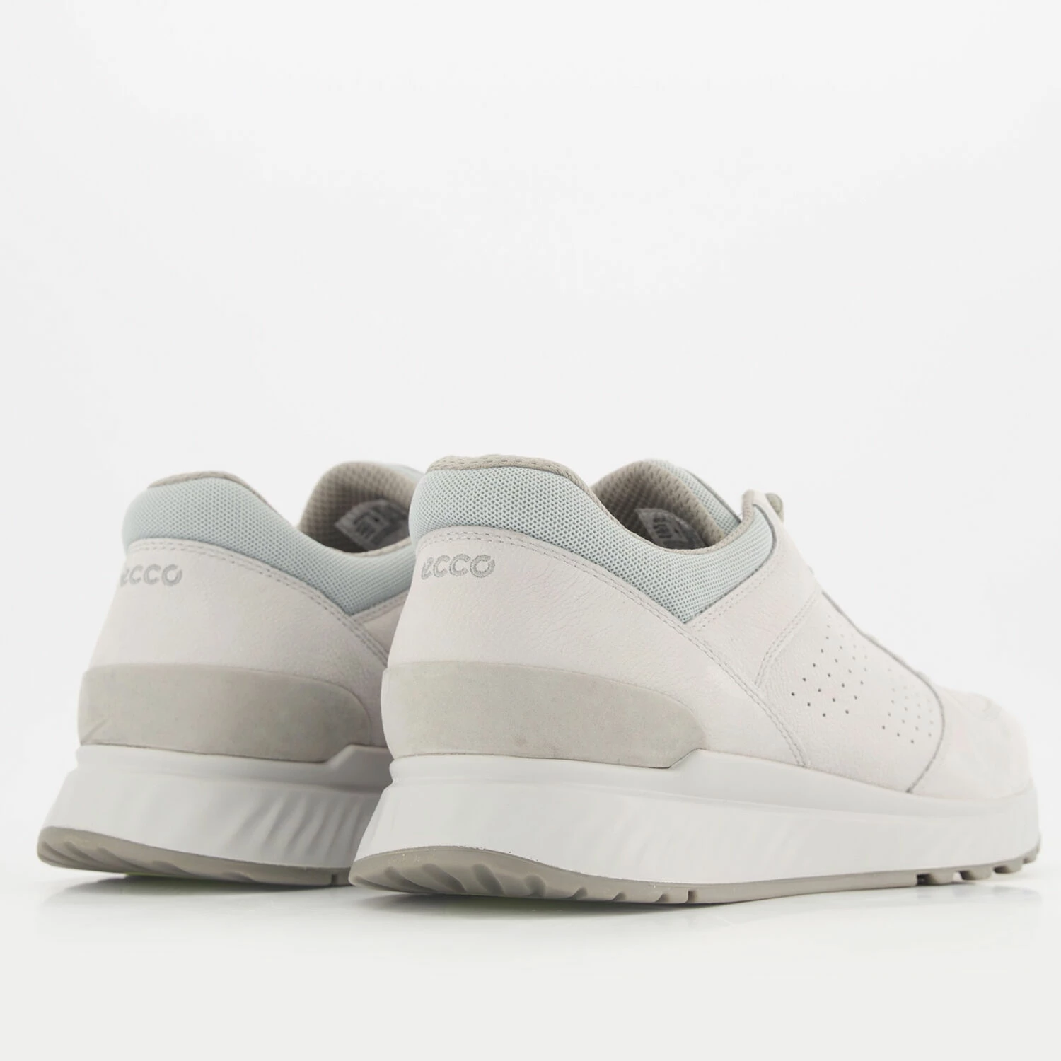 Ecco Grey Leather Lace Up Trainers - Image 2