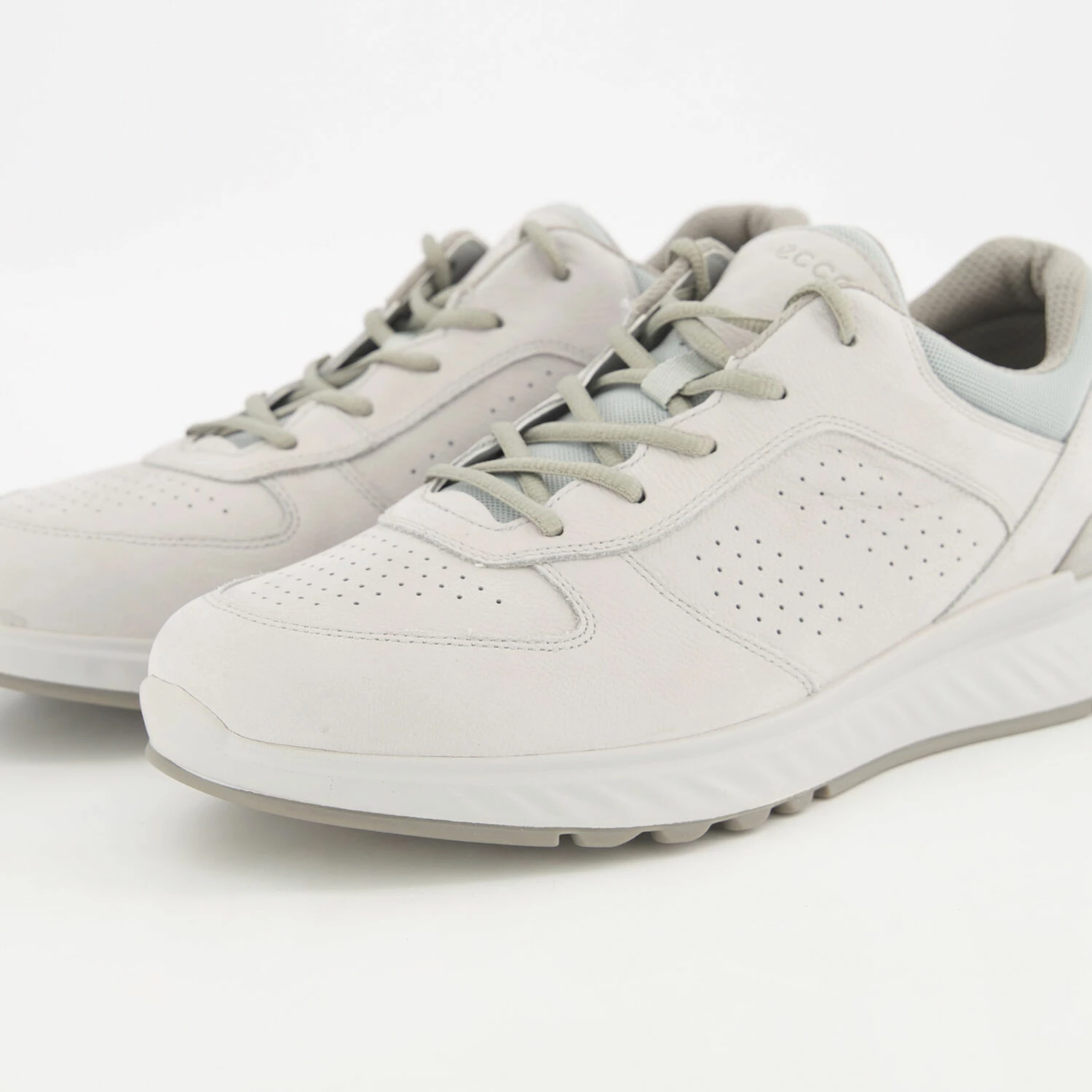 Ecco Grey Leather Lace Up Trainers - Image 3