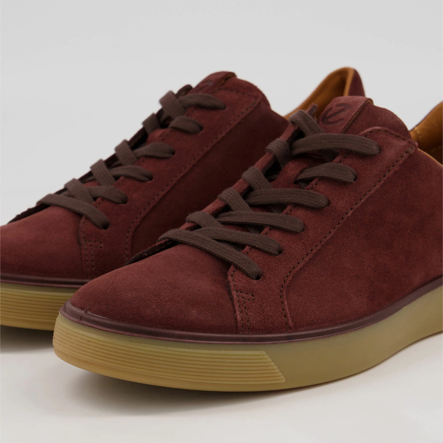 Ecco Brown Suede Lace Up Trainers - Image 3