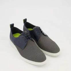 Ecco Navy & Green Woven Trainers