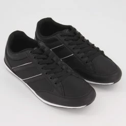 Duck & Cover Black Stedman Trainers
