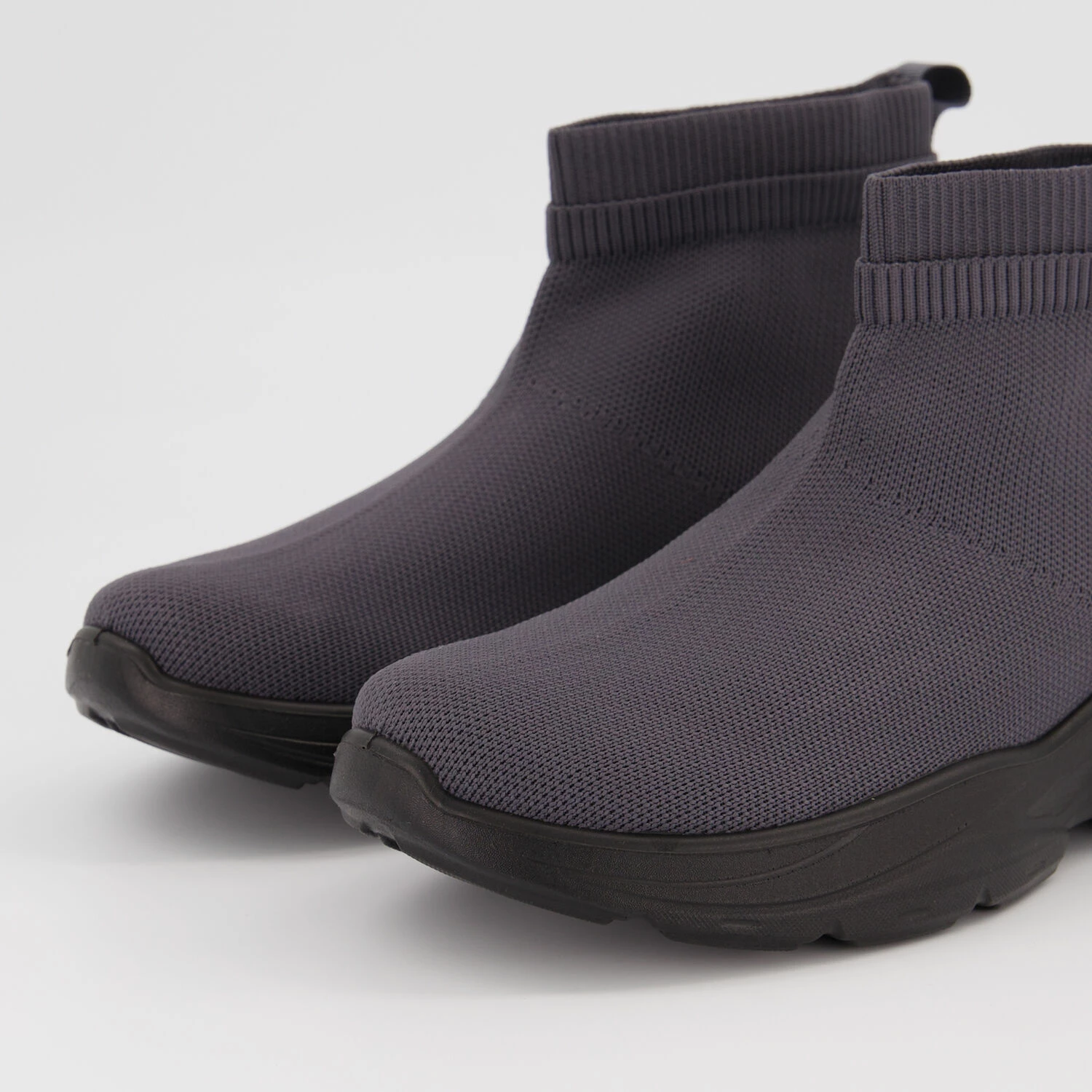Brave Soul Grey Knit Slip On Boots - Image 3