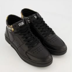 Versace Jeans Couture Black Leather Fondo Starlight Trainers