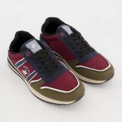 Beverly Hills Polo Club Burgundy Block Running Trainers