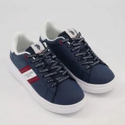 US Polo Assn Blue Branded Lace Up Trainers