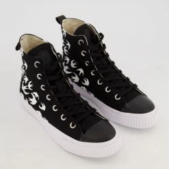MCQ Black Printed Swallow High Top Trainers