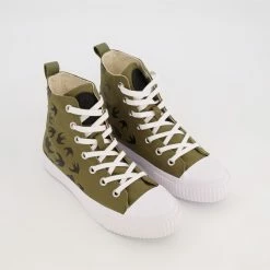 MCQ Khaki Swallow High Top Trainers