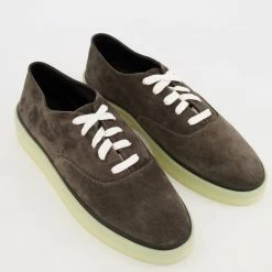 Ermenegildo Zegna Dark Grey Suede JL Trainers