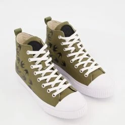 MCQ Green Printed High Top Trainers