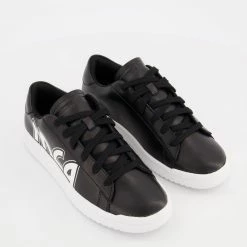 MCQ Black Leather Branded Trainers