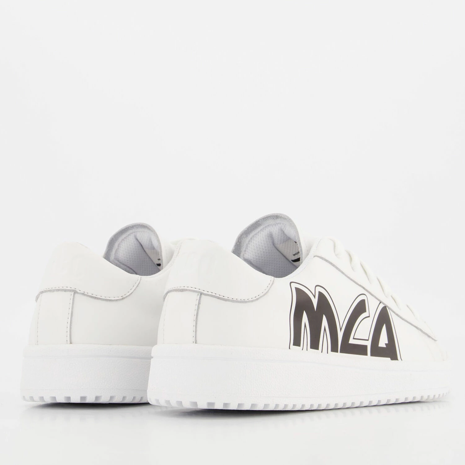 MCQ White Branded Leather Trainers - Image 2